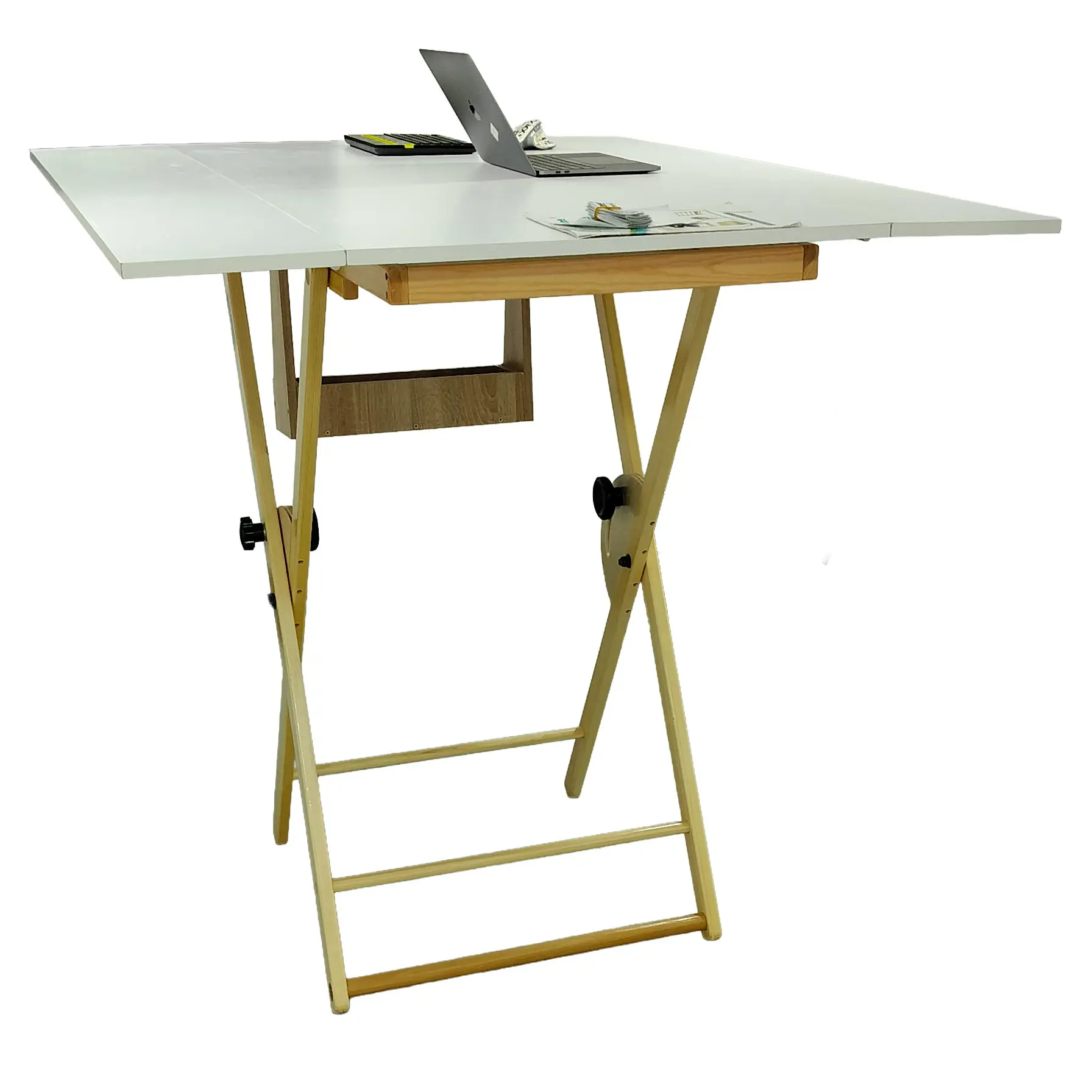 Table debout- Standing Table-avec dessus 160 x 120 cm - Bois Rouge 1er choix, dessus en Mélaminé – Image 3