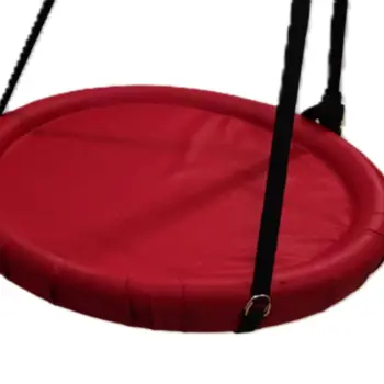 Balançoire plateau circulaire rouge pour thérapie sensorielle avec suspension à trois points