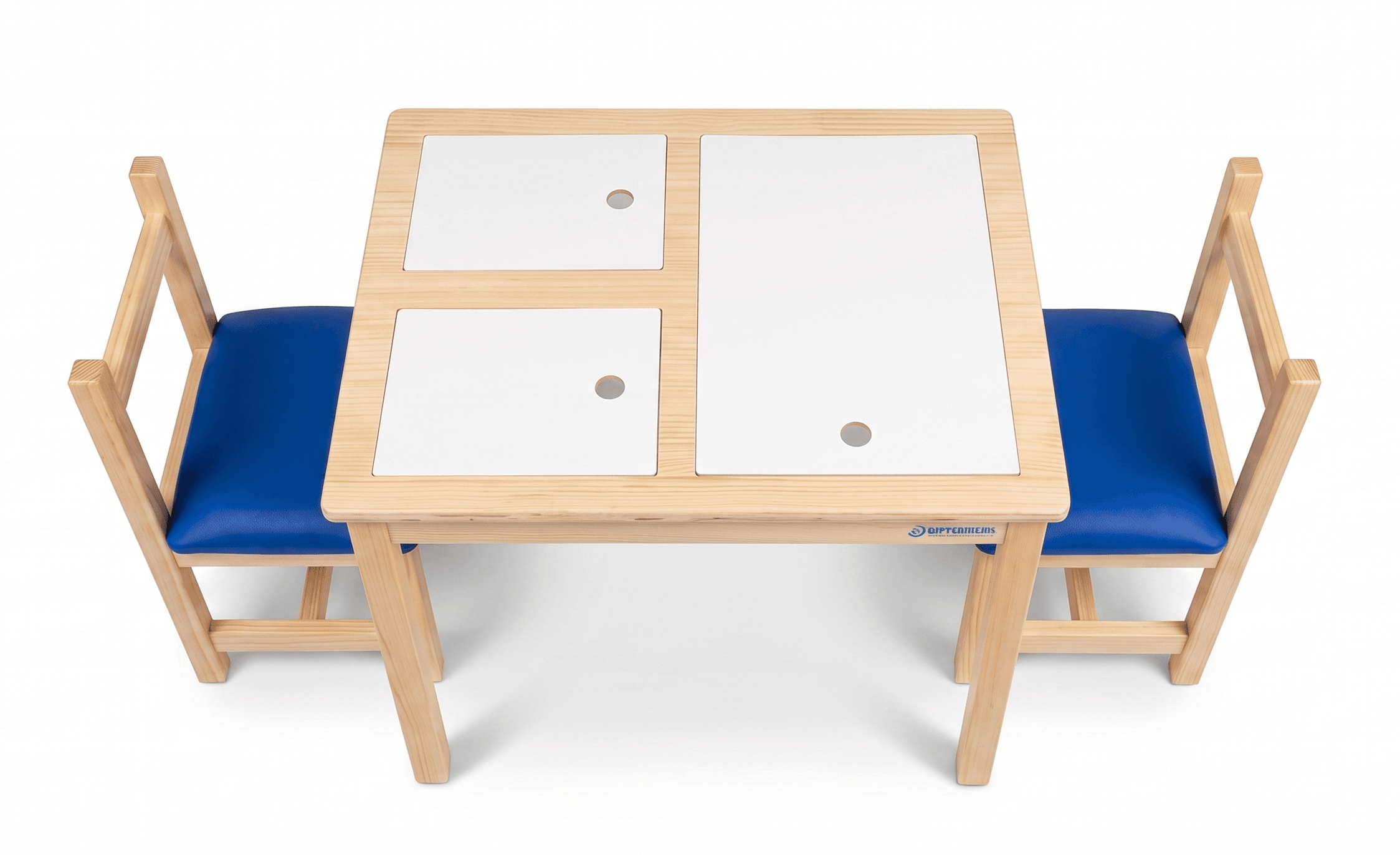 Structure stable et piètement robuste de la table d'activité pour éviter tout risque de basculement